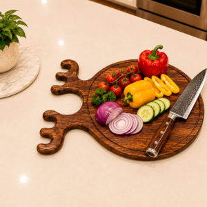 Deer Round Wooden Chopping Board